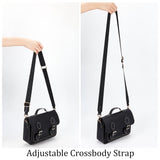 Adjustable Canvas Bag Handles, with Alloy Swivel Clasps, for Laptop Bag Straps Replacement Accessories, Black, 108x4.35x0.1cm