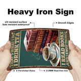 Vintage Metal Tin Sign, Iron Wall Decor for Bars, Restaurants, Cafes Pubs, Rectangle, Book, 300x200x0.5mm