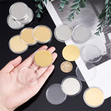 12Pcs 2 Colors Iron Blank Commemorative Coins, Lucky Coins, with Protection Case, Flat Round, for Laser Engraving Craft, Mixed Color, 39.5x1.5mm, 6pcs/color