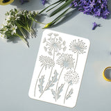 Plastic Drawing Painting Stencils Templates, for Painting on Scrapbook Fabric Tiles Floor Furniture Wood, Rectangle, Dandelion, 29.7x21cm