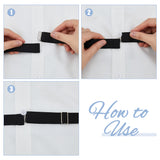 2Pcs 2 Colors Simple Polyester Shirt Stay Belt, Adjustable Hidden Belt for Shirt Rack Shirt Clips, Black and White, 42-1/2 inch(108cm), 1Pc/color