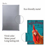 Vintage Metal Iron Tin Sign Poster, Wall Decor for Bars, Restaurants, Cafes Pubs, Vertical Rectangle, Rooster Pattern, 300x200x0.5mm