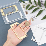 2Sets 2 Colors Alloy Humbucker Cover Guitar Pickup Frame Mounting Ring, Musical Instrument Accessories, Rectangle, Mixed Color, 92x46x2mm, Hole: 3.5mm, 1set/color