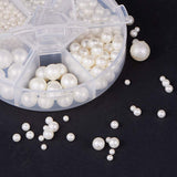 Imitation Pearl Acrylic Beads, Undrilled/No Hole, Matte Style, Round, Creamy White, 2.5~10mm