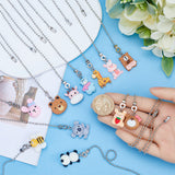 Resin Ceiling Fan Pull Chain Extenders, Animal Theme Pendant Decoration, with Iron Ball Chains, Bear/Koala/Bee, Mixed Color, 341~345mm, 12 style, 1pcs/style, 12pcs/set
