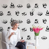 PVC Wall Stickers, Wall Decoration, Panda Pattern, 1180x290mm, 2 sheets/set