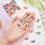 50Pcs 10 Colors Alloy Enamel Connector Charms, Light Gold, Butterfly, Mixed Color, 11.5x21x2mm, Hole: 1.6mm, 5pcs/color