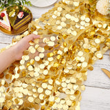 Polyester Sequin Table Runners, Wedding Table Decoration, Rectangle, Goldenrod, 305x2mm, 2.75m /sheet
