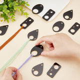 30Pcs 3 Style Acrylic Thread Winding Boards, Floss Bobbin, Thread Organizer Card for Cross-Stitch, Rectangle & Oval & Teardrop Shape, Black, 49.5x24.5~34.5x3mm, Hole: 5~20mm, 10pcs/style