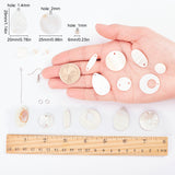 DIY Shell Earring Making Kits, with Shell Pendants & Links & Beads, Glass Pearl Beads and Brass Earring Hooks, Mixed Color, 25x2mm, Hole: 2mm