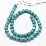 Natural African Turquoise(Jasper) Beads, Round, Dyed & Heated, with Plastic Containers, 8mm, Hole: 1mm