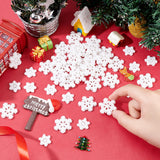 100Pcs 2 Styles Christmas Opaque Resin Cabochons, with Glitter Powder, Snowflake, Snow, 20~27.5x18~25x3~4mm, 50pcs/style