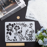 12Pcs 12 Style Plastic Drawing Stencil, Hollow Hand Accounts Ruler Template, For DIY Scrapbooking, Plants/Butterfly/Alphabet/Fairy Pattern, Mixed Patterns, 262x176mm, 1pc/style