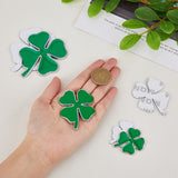 3 Sets 3 Styles Zinc Alloy Car Stickers, Clover Car Decals for Vehicle Decoration, Green, 40~74x33~60x1.3~3mm, 1 set/style