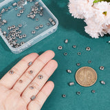 160Pcs 8 Styles Stainless Steel Spacer Beads, Bicone & Round & Rondelle, Mixed Shapes, Stainless Steel Color, 4x2.5mm, Hole: 1.5mm, 20pcs/style