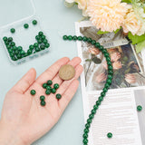 2 Strands Natural Malaysia Jade Beads Strands, Round, Dyed, Dark Green, 8mm, Hole: 1mm, about 48pcs/strand, 15 inch