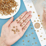 600Pcs 3 Style Star Brass Cabochons, Costume Accessories, for Clothes, Bag Pants, Shoes, Golden, 4~10x4~10x1.5~2mm, 200pcs/style