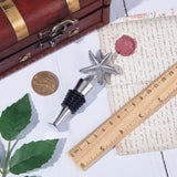 Custom Silicone Wine Bottle Stoppers, with Alloy Finding, for Winebottle, Starfish, Platinum, 98x38x20mm