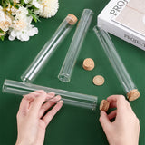 10Pcs Empty Glass Test Tubes, with Cork Stopper, Bead Container, Wishing Bottle, Tube, Clear, 20.8x3cm