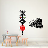 PVC Wall Stickers, Rectangle, for Home Living Room Bedroom Decoration, Train, 390x900mm