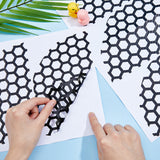 Paper Rear Tail Light Honeycomb Stickers, for Car, Black, 358x211x0.2mm, 2 sheet/set