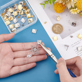 40Pcs 2 Color 304 Stainless Steel Stud Earring Findings, Rhombus, with 40Pcs Ear Nuts, Golden & Stainless Steel Color, 13.5x13.5x1.4mm, Hole: 1.5mm, Pin: 0.8mm, 20Pcs/color