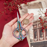 3cr13 Stainless Steel Scissors, with Zinc Alloy Handle, for Beauty Tools, Rainbow Color, 12.7x5.75x0.4cm