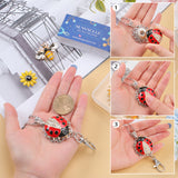 DIY Interchangeable Flower & Bee Office Lanyard ID Badge Holder Necklace Making Kit, Including Alloy Jewelry Snap Buttons & Snap Keychain Making, 304 Stainless Steel Cable Chains Necklaces, Mixed Color, 11Pcs/box