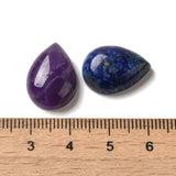 12Pcs 3 Styles Natural Mixed Stone Cabochons, Natural Amethyst & Rose Quartz & Green Aventurine,Teardrop, 18x13x6mm