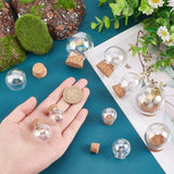 10Pcs 5 Style Iridescent Glass Dome Cover, Decorative Display Case, Cloche Bell Jar Terrarium with Cork Base, Round, Clear AB, 20~40x28~48.5mm, Inner Diameter: 11~21.5mm, 2pcs/style