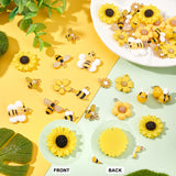 40Pcs 10 Style Alloy Enamel & Resin Pendants, Bee & Flower, Yellow, 14~25x12~22.5x2~10mm, Hole: 1~4mm, 4pcs/style