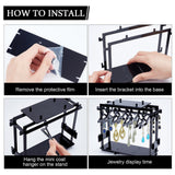 Acrylic Earring Display Stands, Clothes Hanger Shaped Earring Organizer Holder with 16Pcs Hangers, Black, Finish Product: 17.5x6x14cm