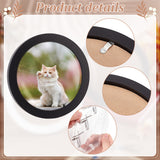 2Pcs 2 Colors MDF Photo Frame Stand, Table Top Picture Frames, Flat Round, Mixed Color, 206x18mm, Inner Diameter: 195.5mm, 1pc/color