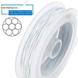Tiger Tail Wire, 304 Stainless Steel Wire, White, 0.45mm, about 164.04 Feet(50m)/roll
