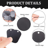 Aluminum Pendants, Stamping Blank Tag, Rectangle, Black, 38x25.5x0.5mm, Hole: 3.5mm, 30pcs/box
