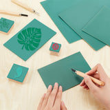 4Pcs 4 Style Synthetic Rubber Sheets, for Engraving Beginners, Block Printing, Printmaking, Rectangle, Sea Green, 10~30x15~22x0.3cm, 1pc/style