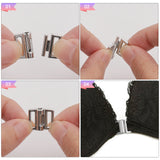 Alloy Bikini Clips, Bra Clasp Replacement Part, Lingerie Front Closure, Platinum, 14x15x4mm, Hole: 9.5x2mm, 10 sets/box