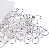 Brass Jump Rings, Open Jump Rings, Silver, 8x1mm, about 6mm inner diameter, about 360pcs/bag