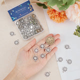 100Pcs Tibetan Style Alloy Pendants, Sun, Antique Silver, 19x15.5x1.8mm, Hole: 1.8mm