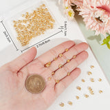 160Pcs 2 Style Brass Crimp Bead Cover, Real 18K Gold Plated, 4~5.5x2.5~3mm, Hole: 1.5~2mm, 80pcs/style