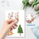 8 Sheets 8 Styles PVC Waterproof Wall Stickers, Self-Adhesive Decals, for Window or Stairway Home Decoration, Rectangle, Deer, 200x145mm, about 1 sheets/style