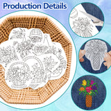 4 Sheets 11.6x8.2 Inch Stick and Stitch Embroidery Patterns, Non-woven Fabrics Water Soluble Embroidery Stabilizers, Flower, 297x210mmm
