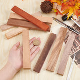 9Pcs 9 Colors Unfinished Wood DIY Material for Hairpin Craft, Rectangle, Mixed Color, 18x2.5x1cm, 1pc/color