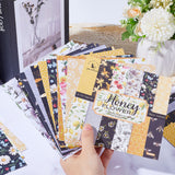 24Pcs 12 Styles Scrapbook Paper Pads, for DIY Album Scrapbook, Background Paper, Diary Decoration, Bees, 152x152x0.1mm, 2pcs/style