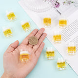 Transparent Resin Imitation Food Pendants, Beer Charms, Gold, 33x31x22.5mm, Hole: 2mm