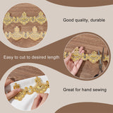7.8 Yards Polyester Embroidery Flower Lace Trim, Clothing Accessories, Gold, 3~6.5x0.15cm