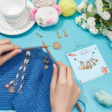 Knitting Row Counter Chains & Locking Stitch Markers Kits, with Daisy & Bee & Honeycomb Alloy Enamel Pendant and Acrylic Beads, Mixed Color, 2.3~29cm, 13pcs/set