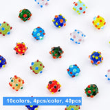 40Pcs 10 Style Handmade Bumpy Lampwork Beads Strands, Pumpkin, Mixed Color, 9.5~10.5x12.5~13.5mm, Hole: 2mm, 4pcs/style