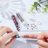 336Pcs 2 Size Glass Seed Beads, 2-Hole, Rectangle, Rainbow Plated, 4.5~5x2~5.5x2~2.5mm, Hole: 0.5~0.8mm