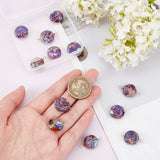 12Pcs 2 Style Natural Imperial Jasper Connector Charms, with Golden Tone Brass Loops, Flat Round, 19~23.5x15.5x6mm, Hole: 1.6mm, 6pcs/style